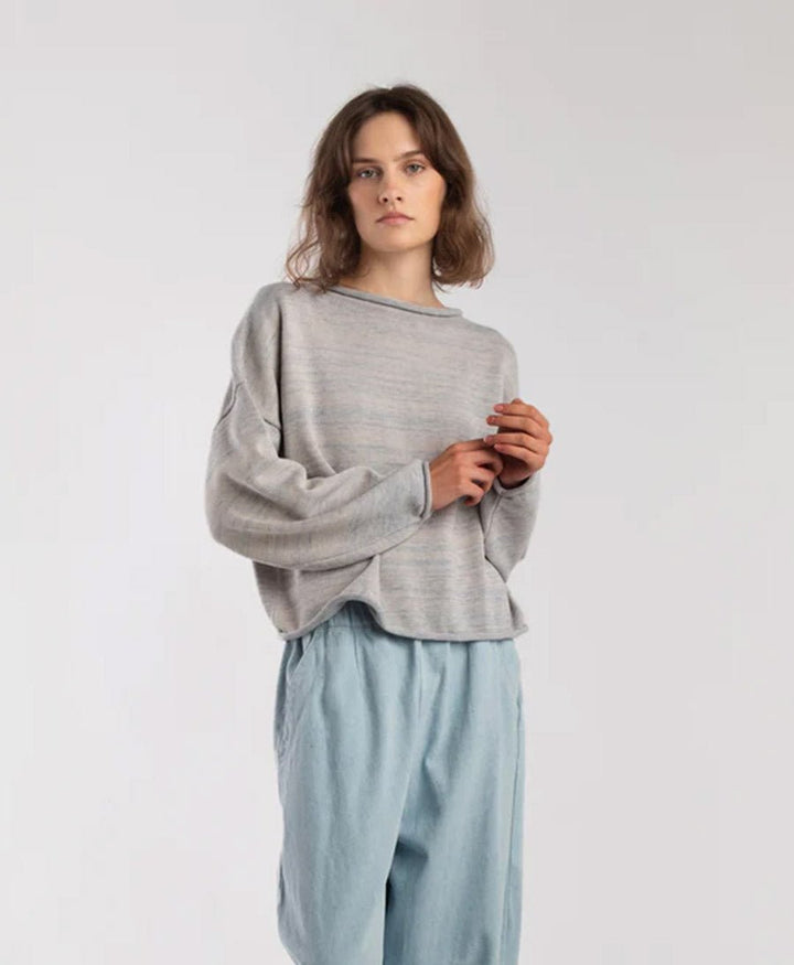 Strickpullover Heather Grey Rolled Sweater - Mehrfarbig - Micaela Greg - clomes