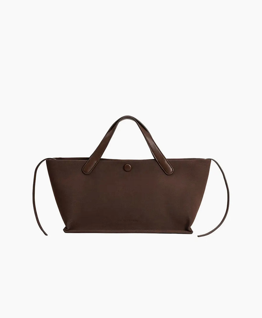 Handtasche JIL aus veganem Leder - Dunkelbraun Suede