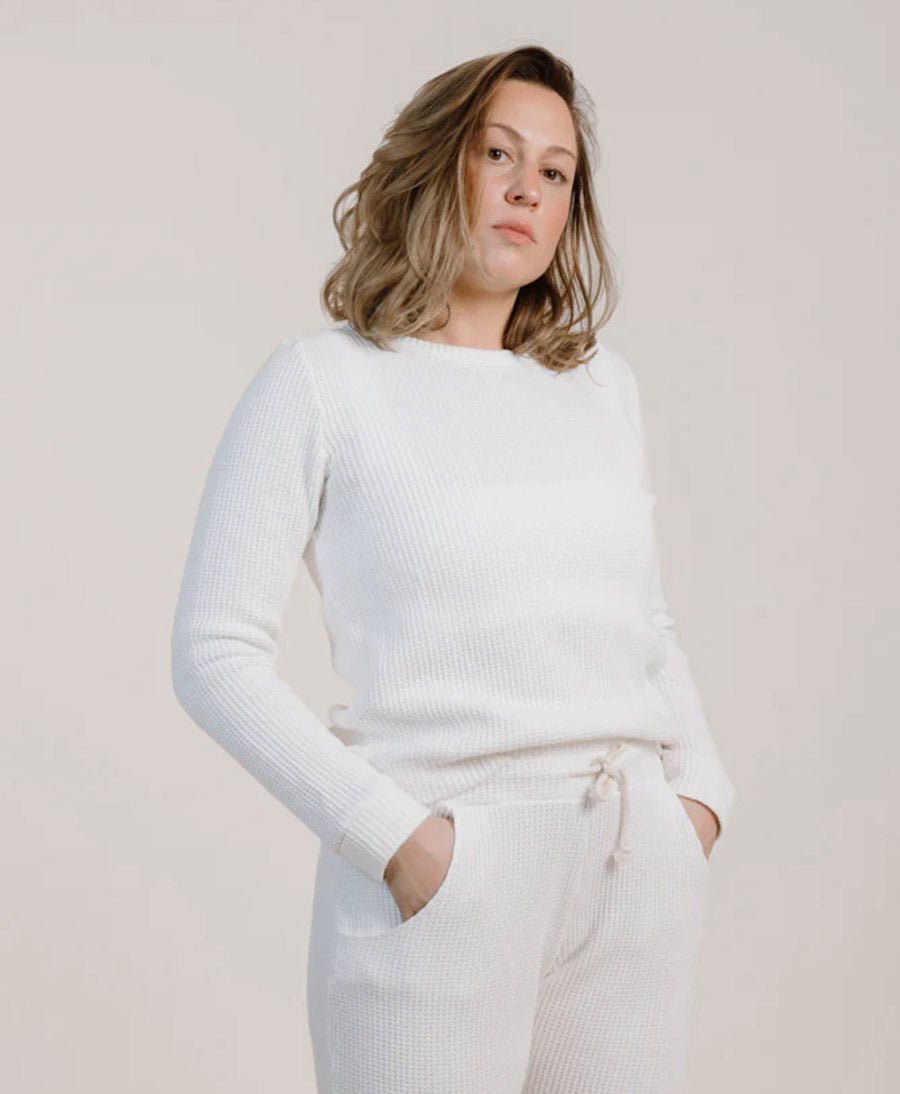 Sweater KALI aus Bio - Baumwolle - Weiss - PURA Clothing - clomes