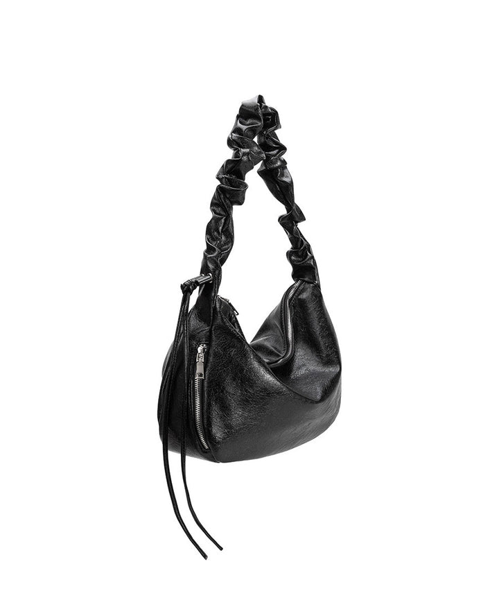 Schultertasche / Umhängetasche REIGN aus veganem Leder - Schwarz