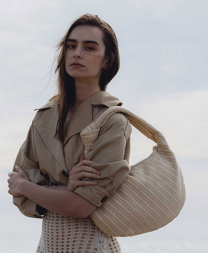 Gewebte Tasche CHER aus Raffia / Stroh - Natur