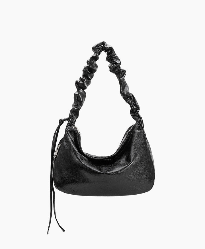 Schultertasche / Umhängetasche REIGN aus veganem Leder - Schwarz