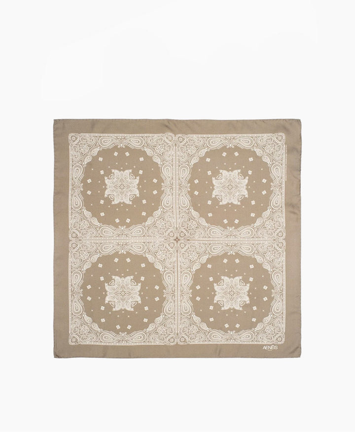 Seiden-Foulard "Minimal Bandana Silk Scarf" - Taupe