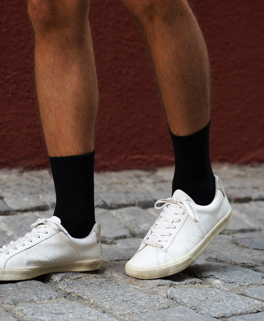 Tennis Sportsocken Bio-Baumwolle - Schwarz