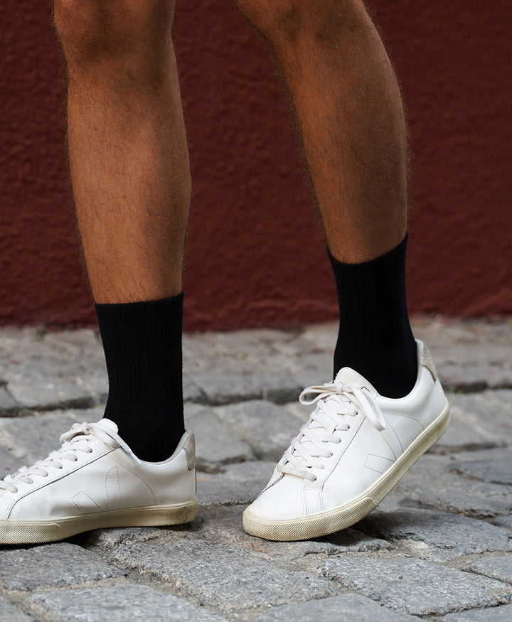 Tennis Sportsocken Bio-Baumwolle - Schwarz