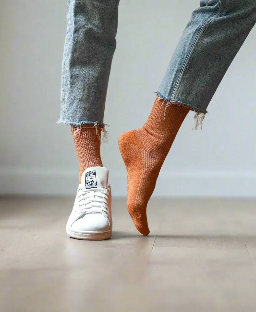 Glitzer Socken Lyocell - Terracotta