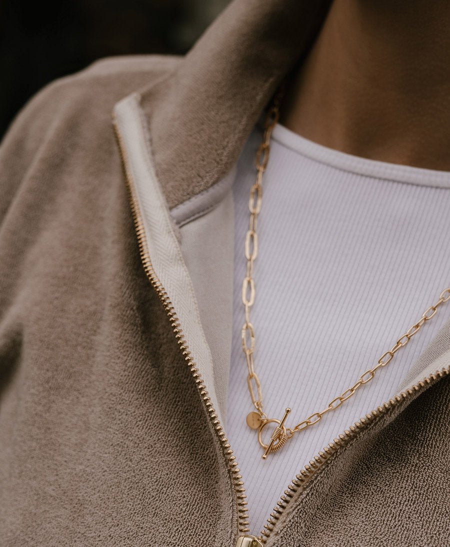 Terry 1/2 Zip Pullover - Steinbeige - DONNI. - clomes