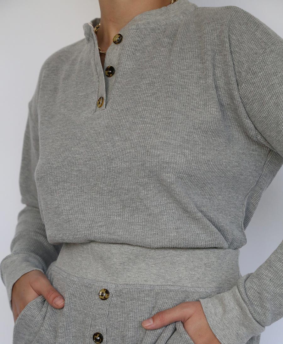 Thermal Henley Hellgrau von Donni (L) - Secondhand