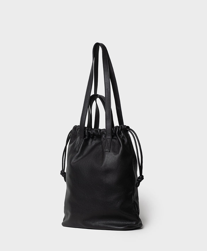 Knot Bag aus weichem Leder - Schwarz