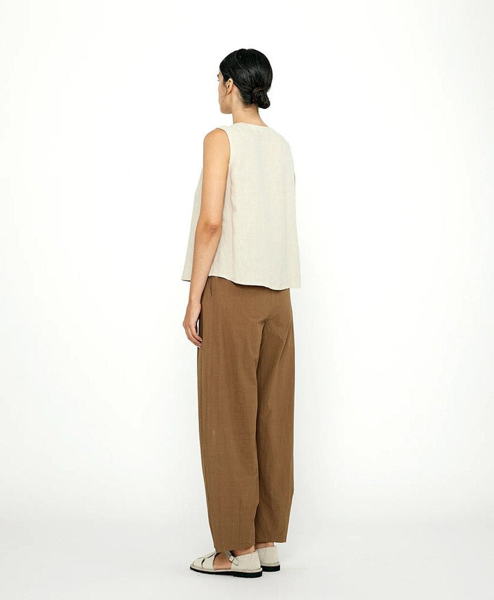 Top Sleeveless Playtop - Leinen - Dark Oak - 7115 by Szeki - clomes
