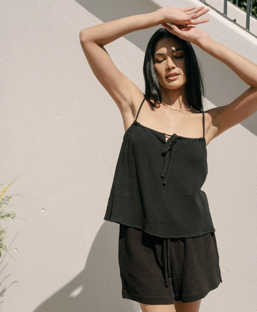 Top Sofia aus Musselin - Schwarz - Whimsy + Row - clomes
