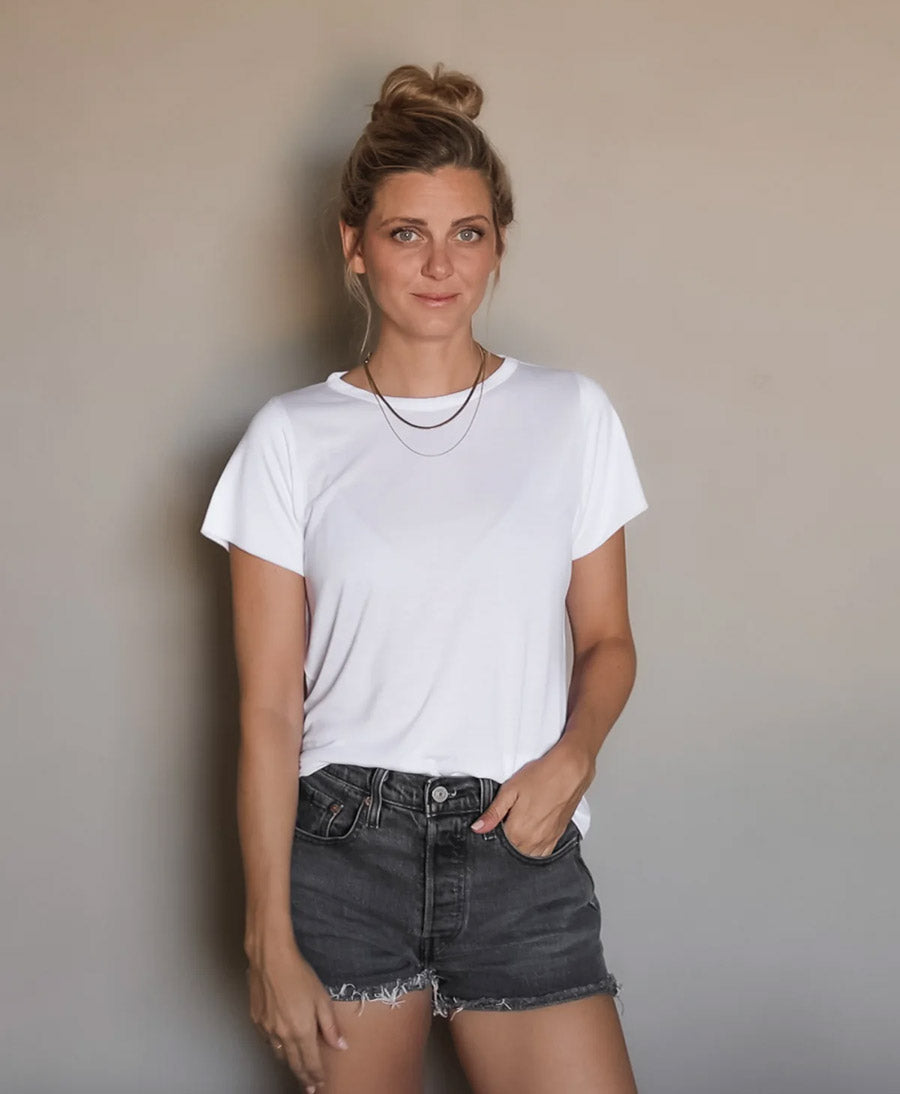T-Shirt BALI aus Tencel - Weiss