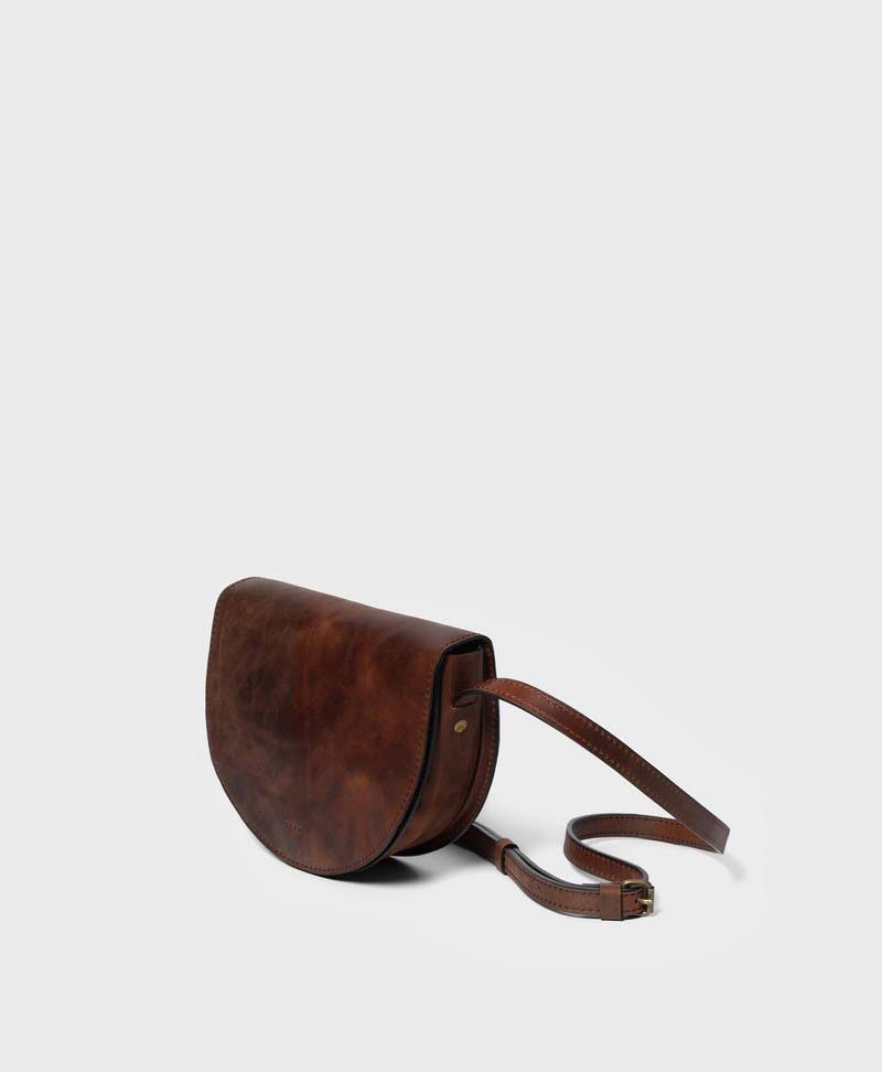 Umhängetasche Cross Body "Halbmond" dunkelbraun - PARK - clomes