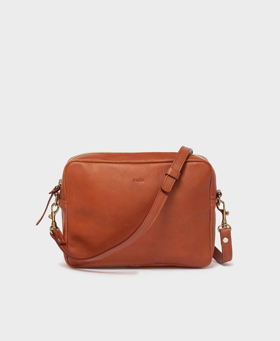 Umhängetasche Crossbody Bag braun / messing - PARK - clomes