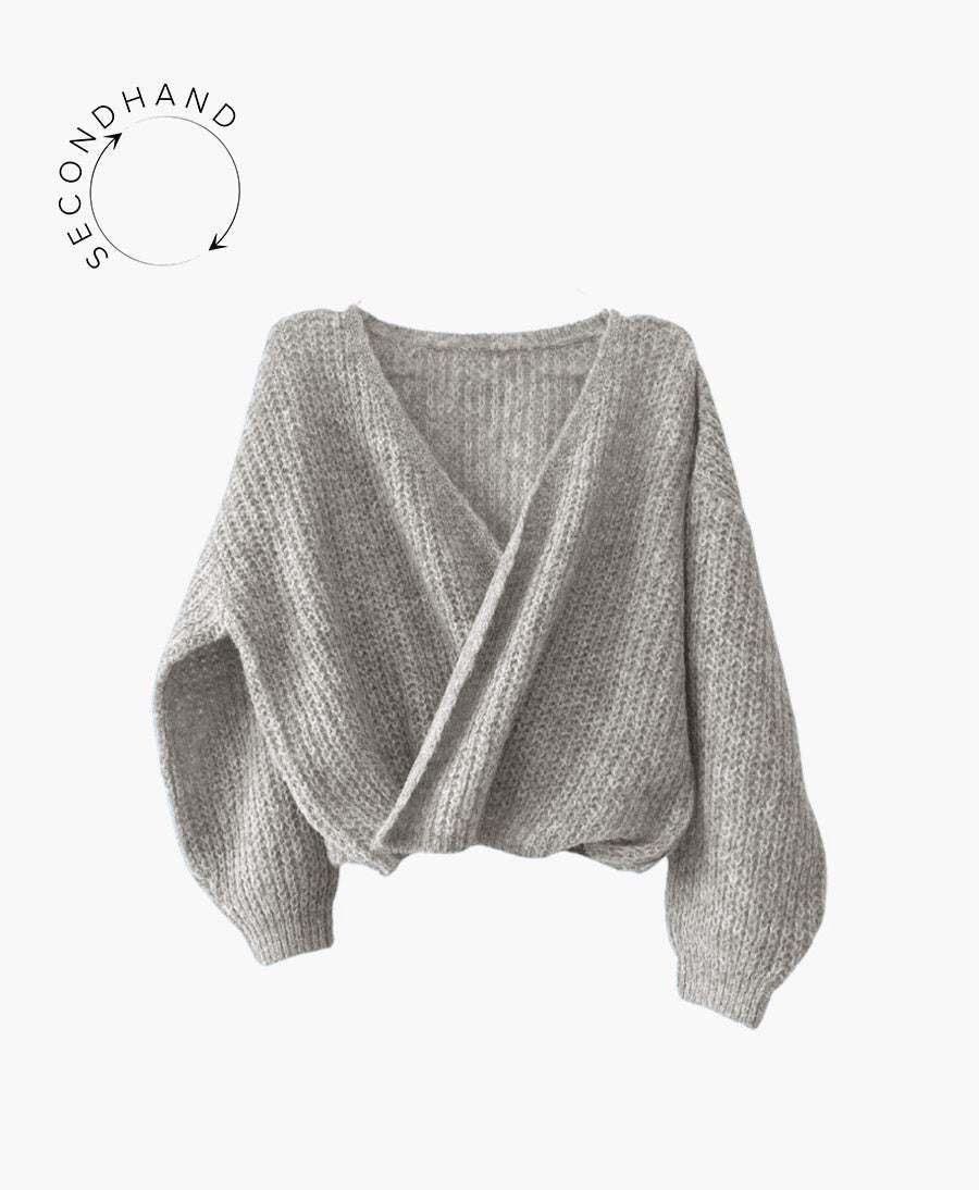 Vega Strickcardigan von Jungle Folk (M/L) in Hellgrau - Secondhand