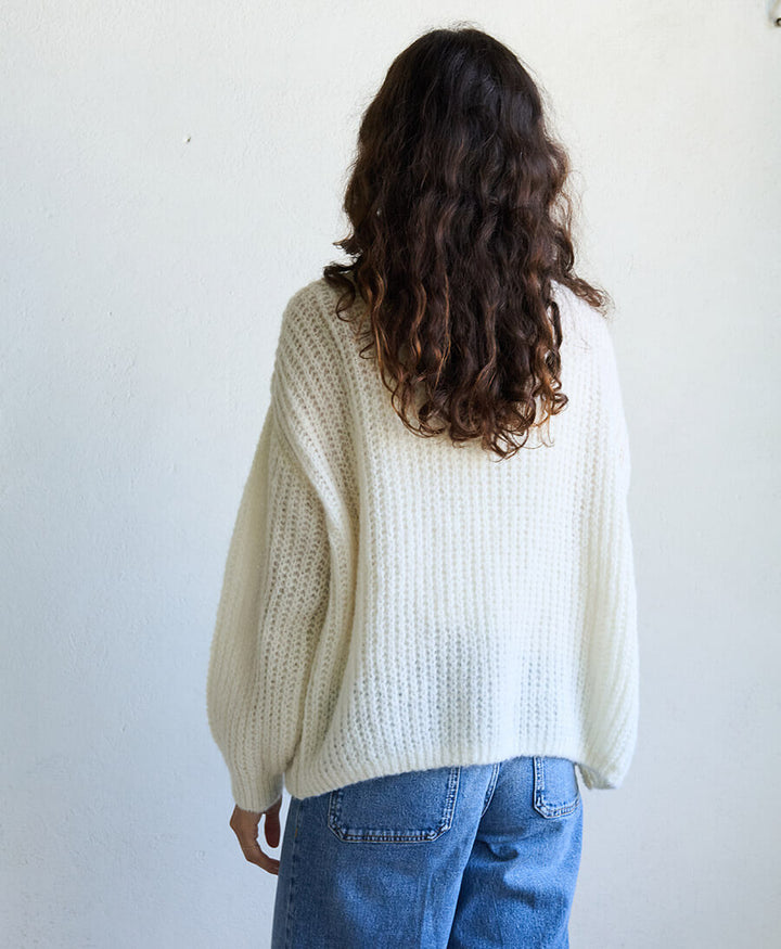 Leichter Strick-Wickelcardigan VEGA - Ivory