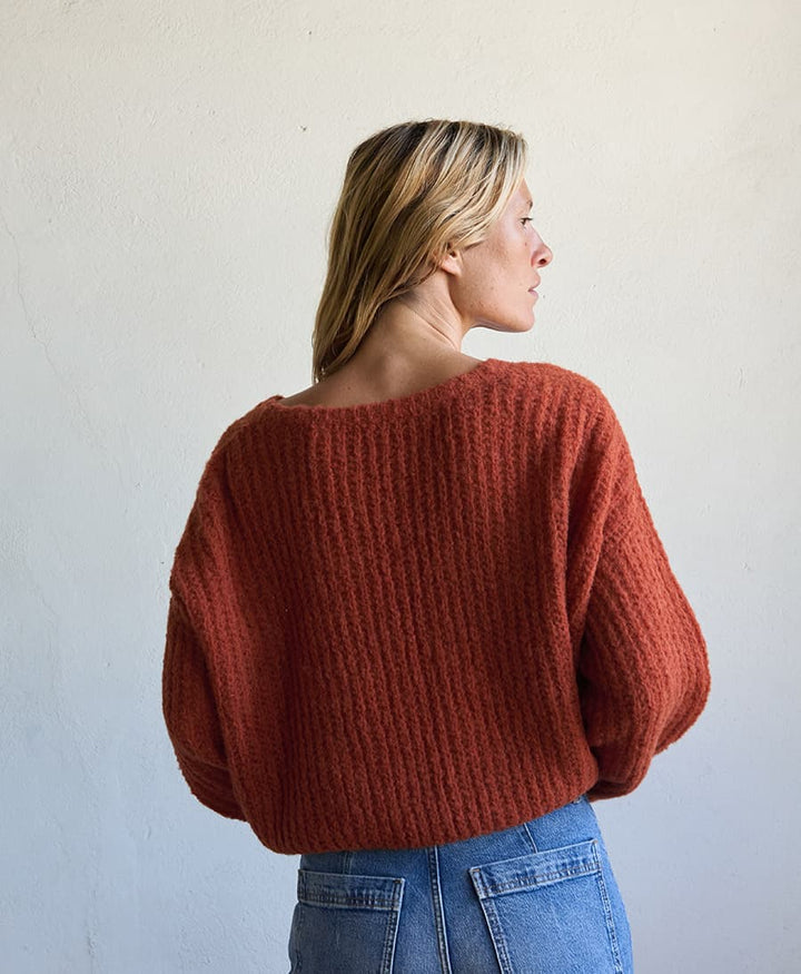 Leichter Strick-Wickelcardigan VEGA - Ochre