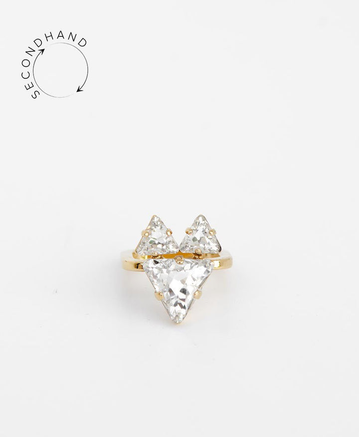 Vergoldeter Fingerring FOX mit Swarovski Kristallen von Sabrina Dehoff - Secondhand - Sabrina Dehoff - clomes
