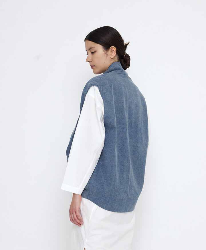 Veste Signature Sumo Vest aus Soft Denim - Faded Blue
