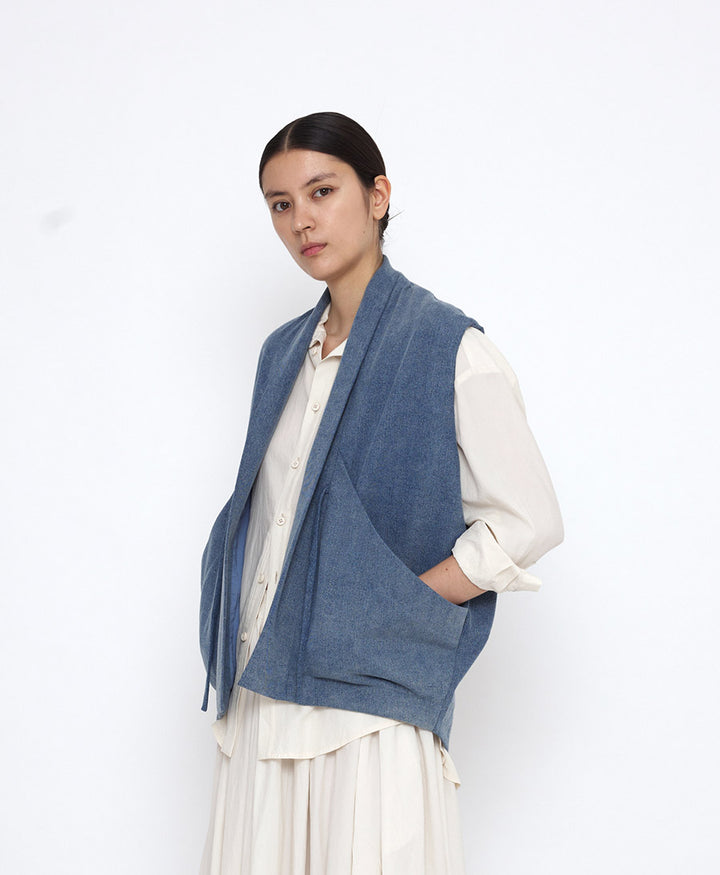 Veste Signature Sumo Vest aus Soft Denim - Faded Blue