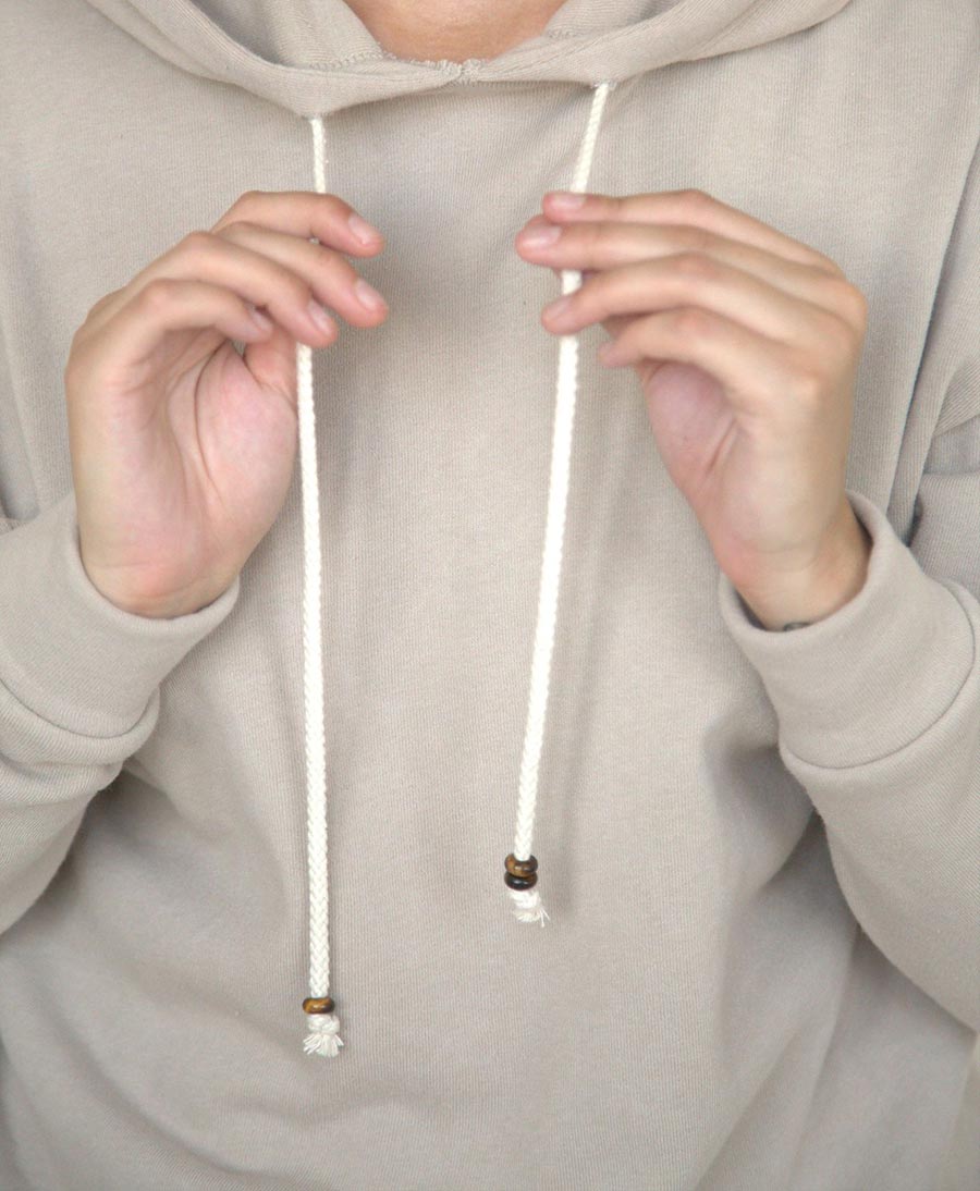 Vintage Fleece Gem Hoodie Kapuzenpullover - Steinbeige - DONNI. - clomes