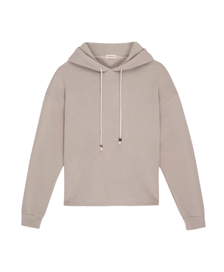 Vintage Fleece Gem Hoodie Kapuzenpullover - Steinbeige - DONNI. - clomes