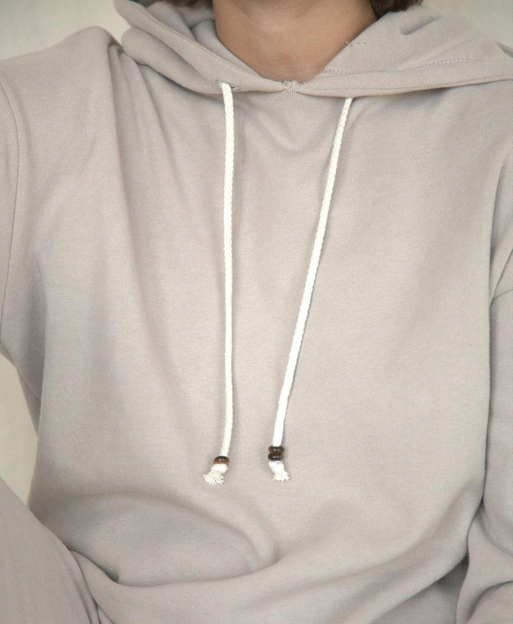 Vintage Fleece Gem Hoodie Kapuzenpullover - Steinbeige - DONNI. - clomes