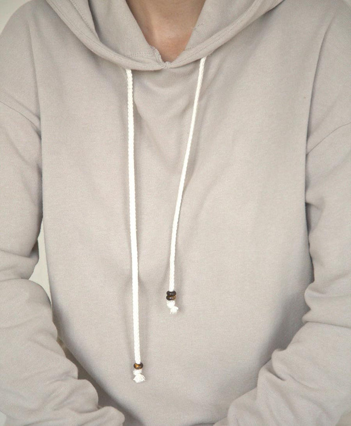 Vintage Fleece Gem Hoodie Kapuzenpullover - Steinbeige - DONNI. - clomes