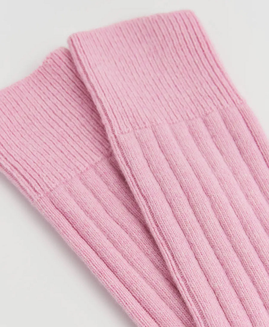 Merino Socken - Gerippt - Rosa