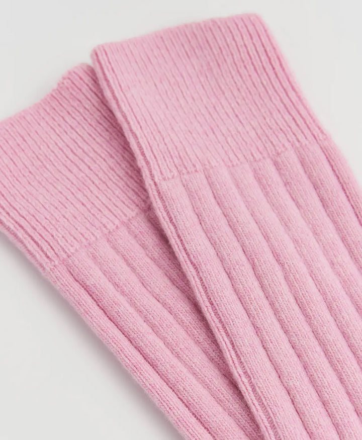 Merino Socken - Gerippt - Rosa