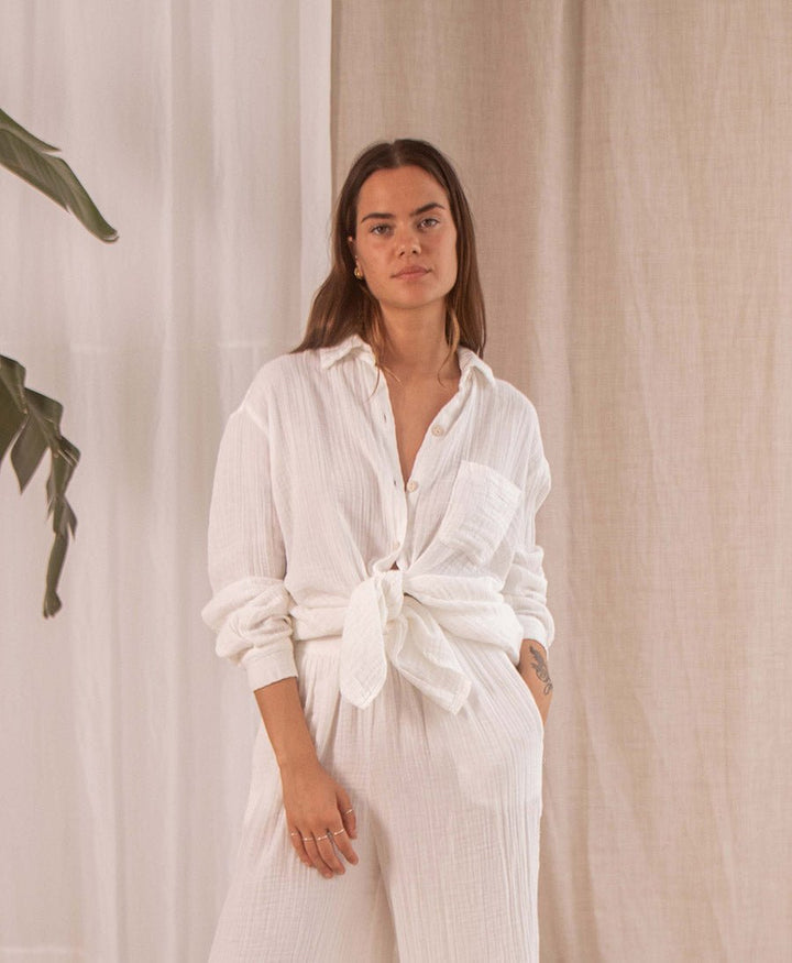 Weisse Bluse (Musselin) von Cossac (S) - Secondhand - COSSAC - clomes