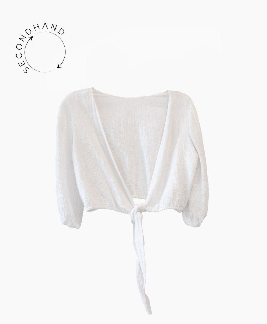 Weisse Wickelbluse Blossom von Morena Isabel - Secondhand - Morena Isabel - clomes