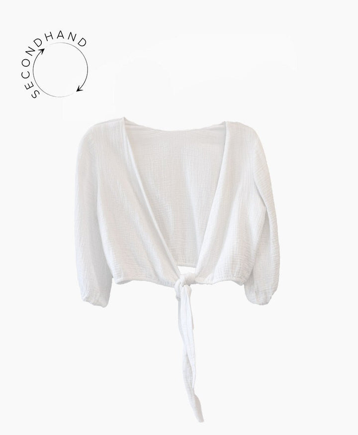 Weisse Wickelbluse Blossom von Morena Isabel - Secondhand - Morena Isabel - clomes