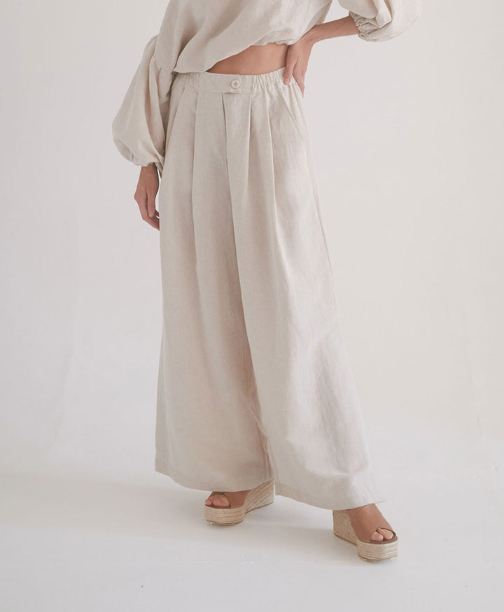 Stoffhose "Wide Trousers" - Natural