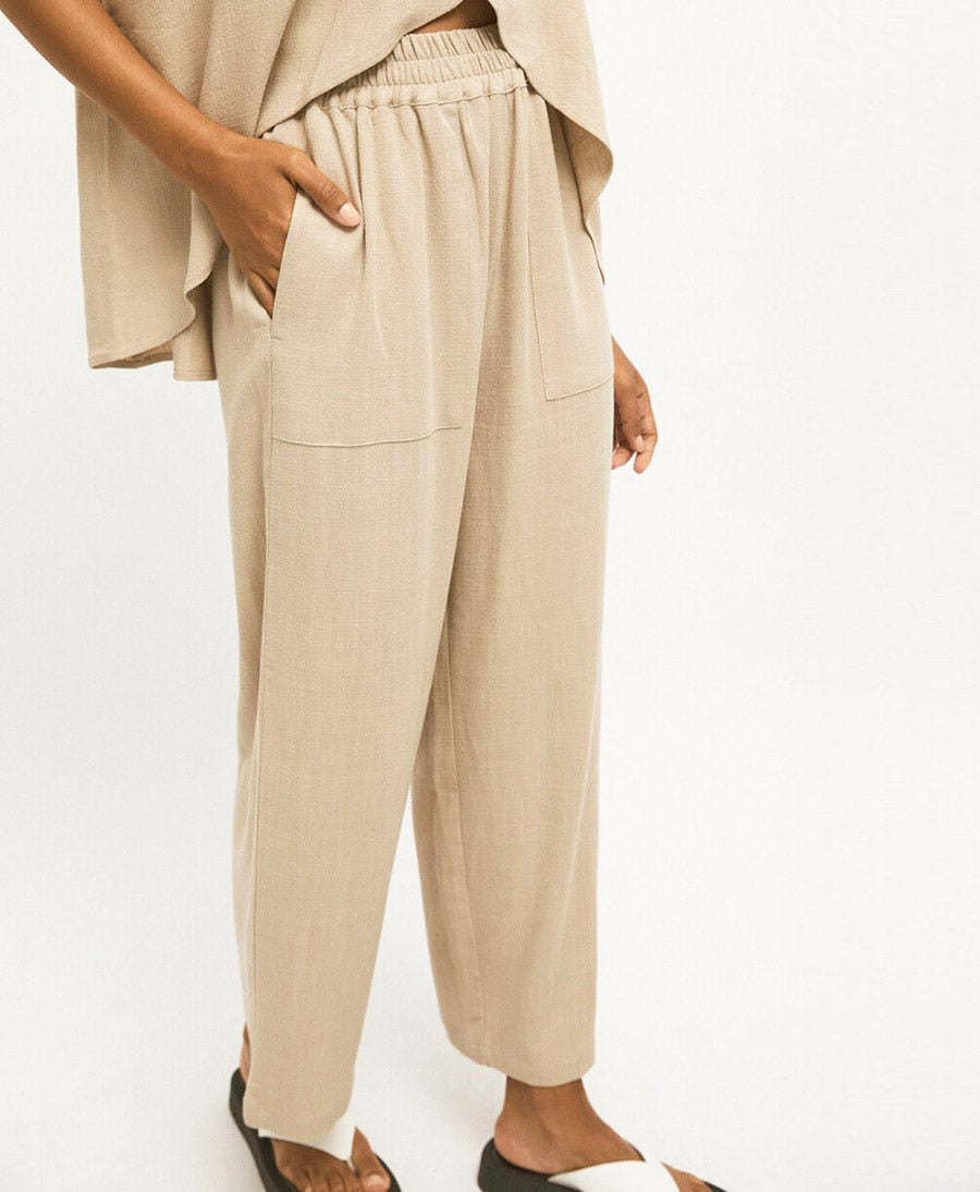 Weite Stoffhose TABITA - Sand