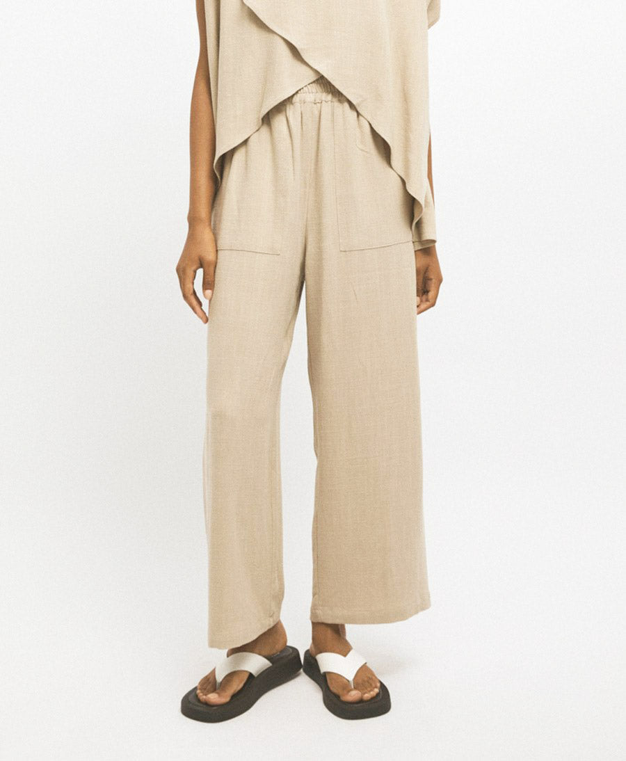Weite Stoffhose TABITA - Sand