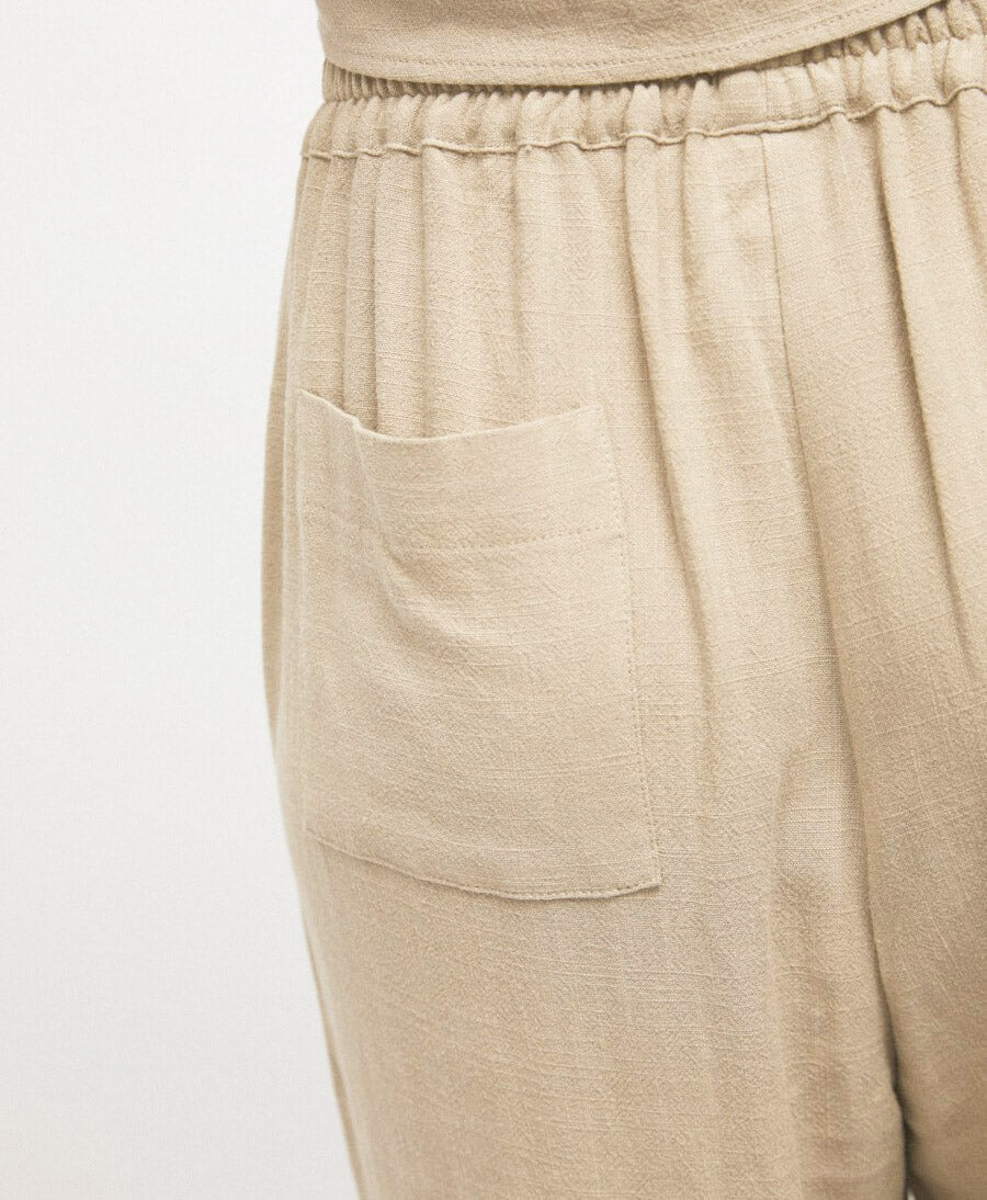 Weite Stoffhose TABITA - Sand