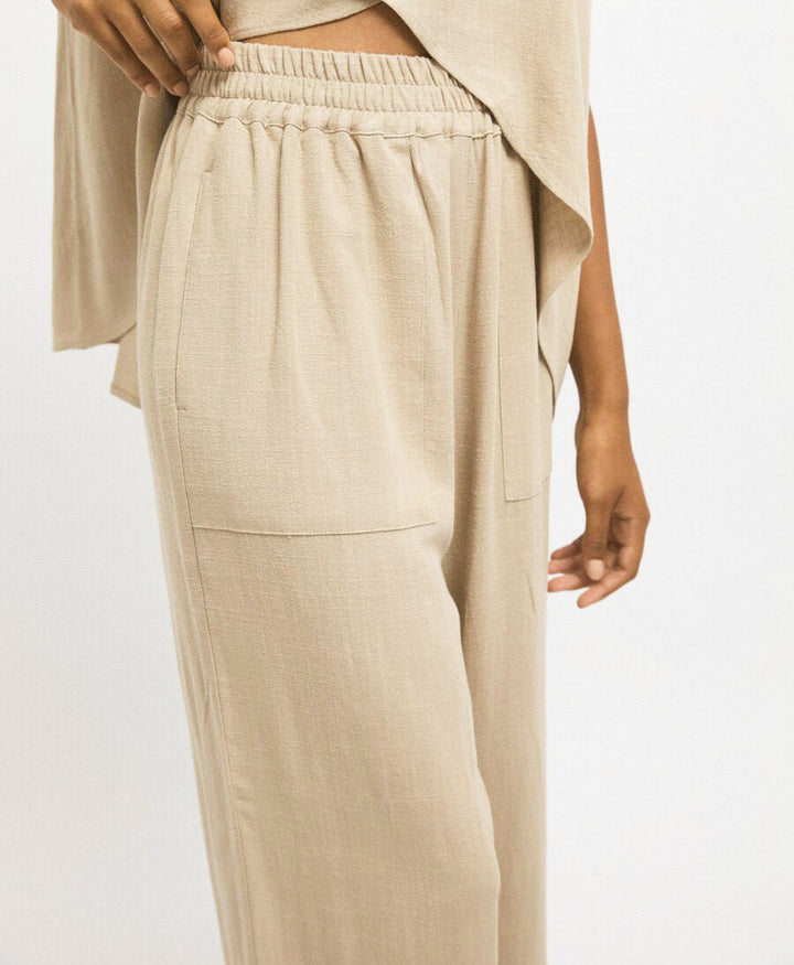 Weite Stoffhose TABITA - Sand