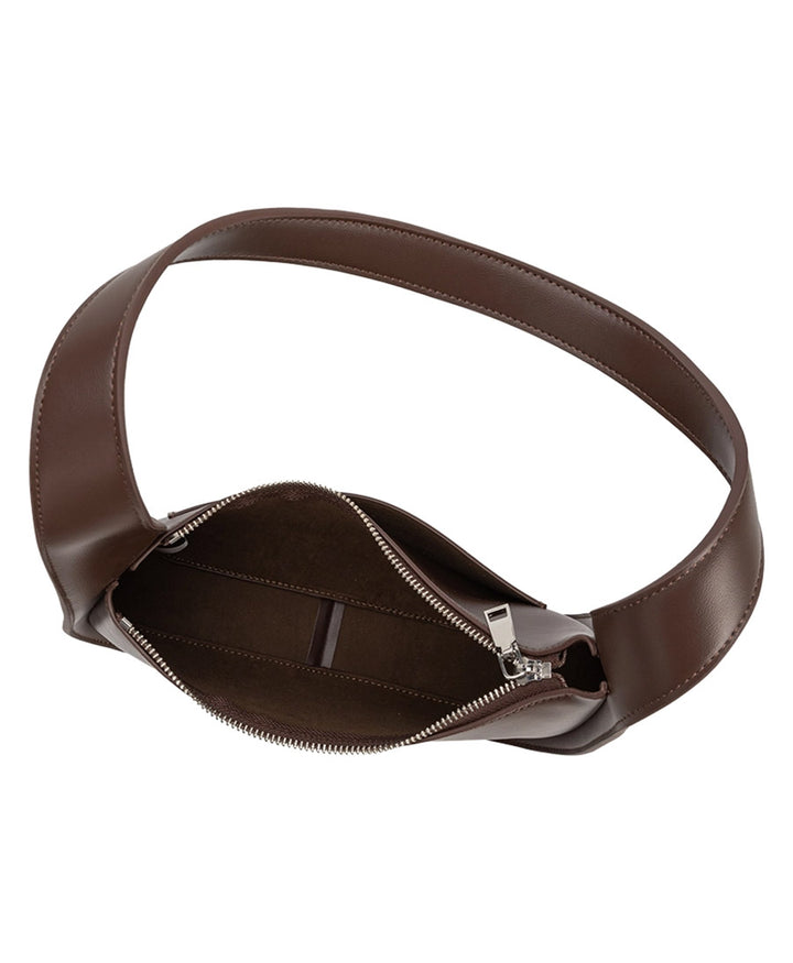 Schultertasche WILLOW aus veganem Leder - Dunkelbraun