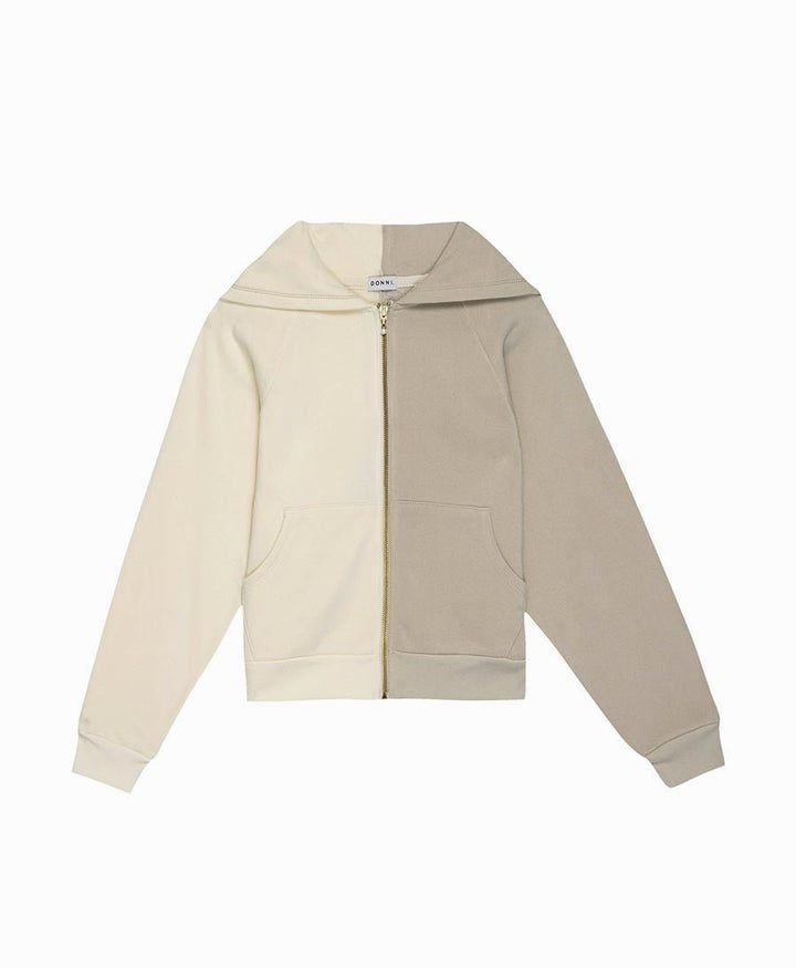 Zweifarbige Kapuzenjacke - The Eco - Fleece Duo Zip Up - DONNI. - clomes