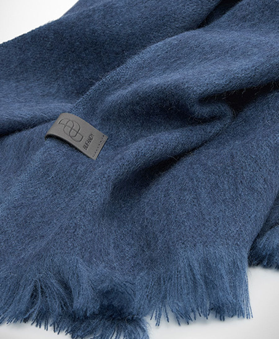 Halstuch Alpaka Schal - Solid Indigo Stone