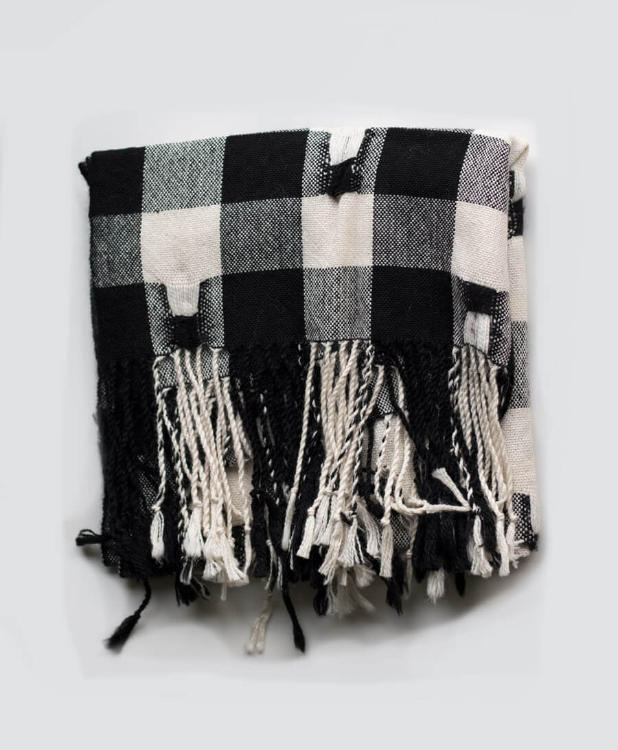 Halstuch von Kordal in Schwarz/Weiss - Secondhand