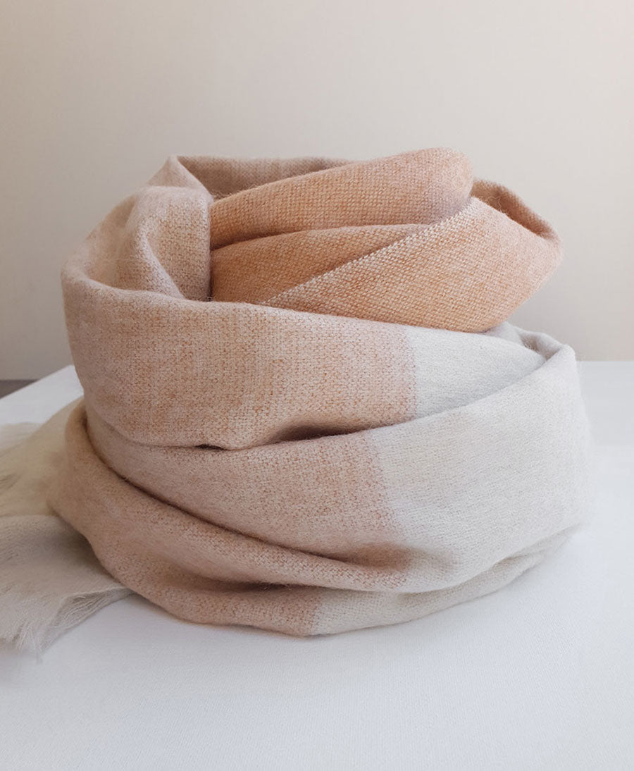 Halstuch Alpaka Schal - Ombre Coral Peach