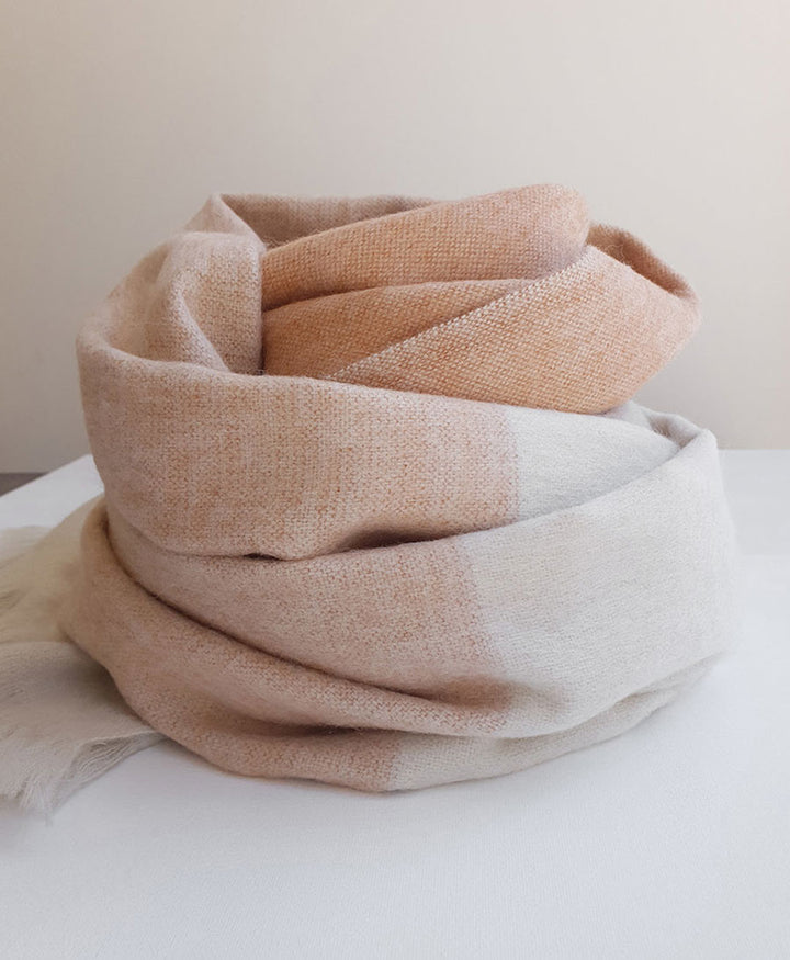 Halstuch Alpaka Schal - Ombre Coral Peach