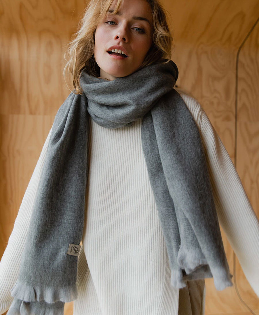 Halstuch Alpaka Schal - Solid Koala Grey