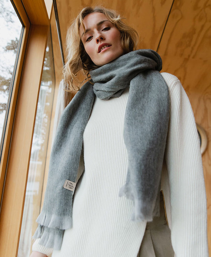 Halstuch Alpaka Schal - Solid Koala Grey