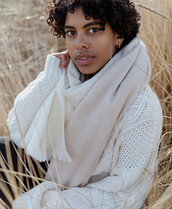 Halstuch Alpaka Schal - Ombre Satin Linen