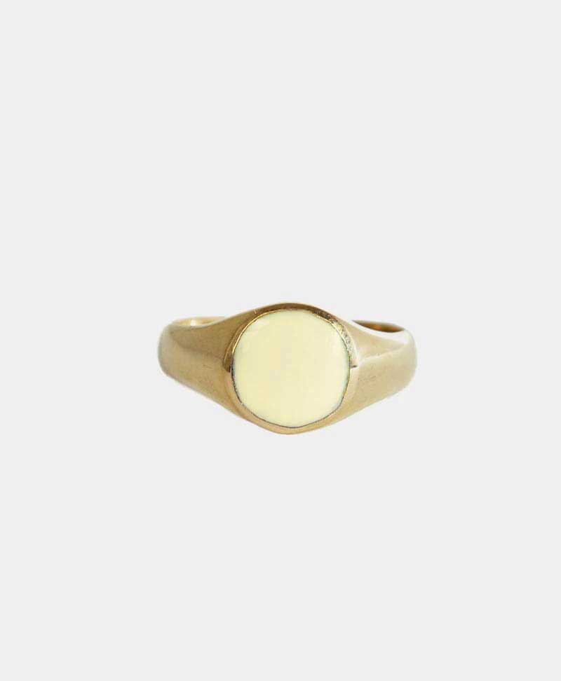 Fingerring - Signet Ring Resin White