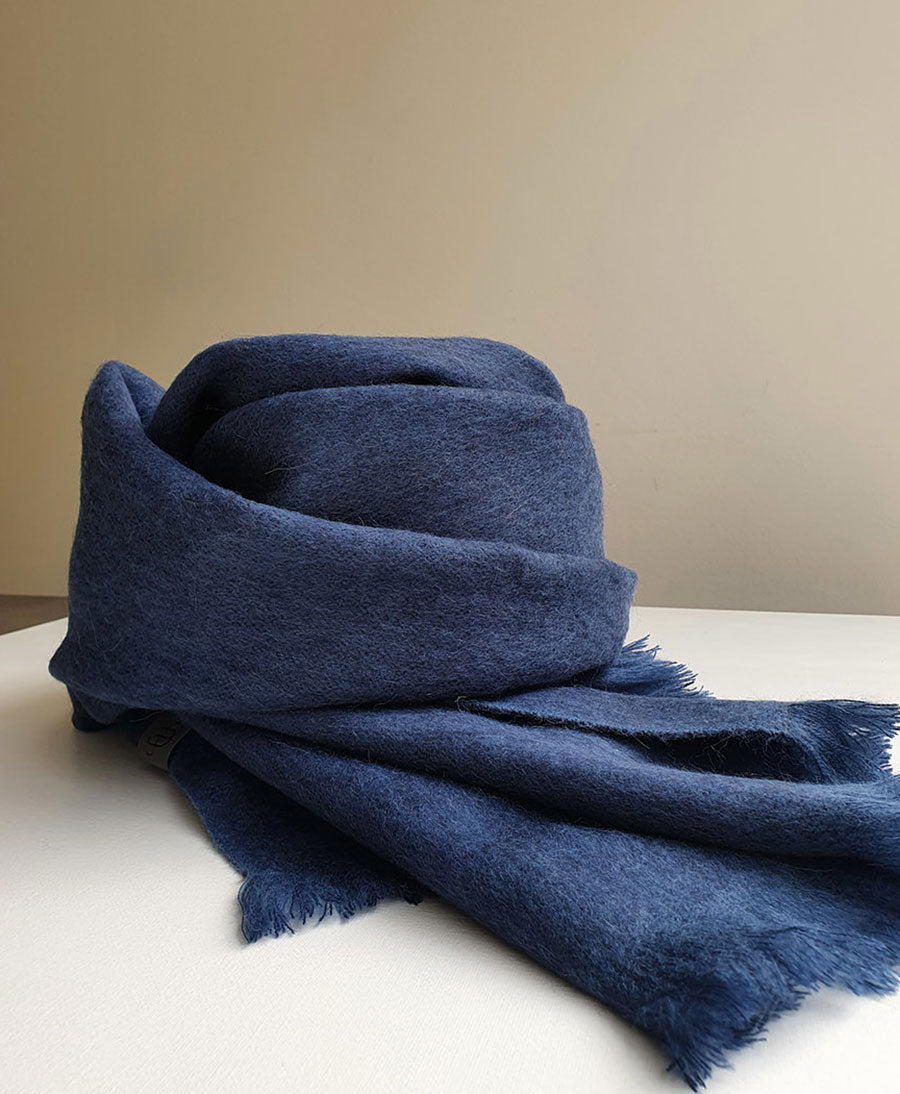 Halstuch Alpaka Schal - Solid Indigo Stone