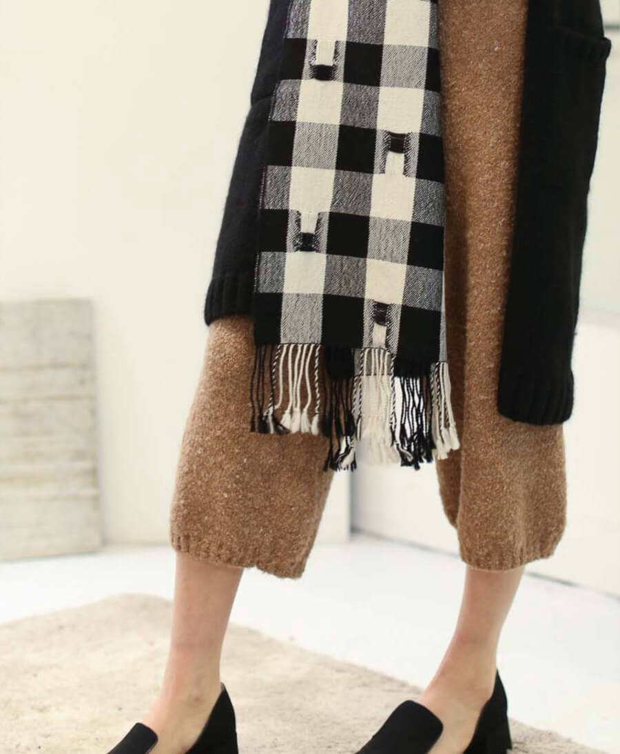 Halstuch von Kordal in Schwarz/Weiss - Secondhand